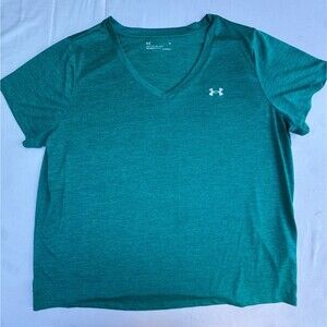 Under Armour HeatGear Short Sleeve V-Neck Tee Women’s 1X Teal